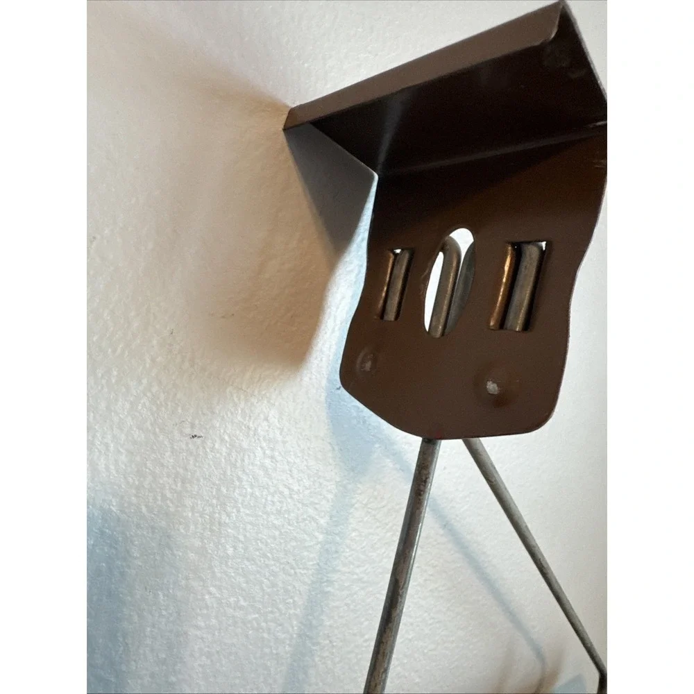 2- Vintage Over The Door Hanger Curved Straight Retro Metal